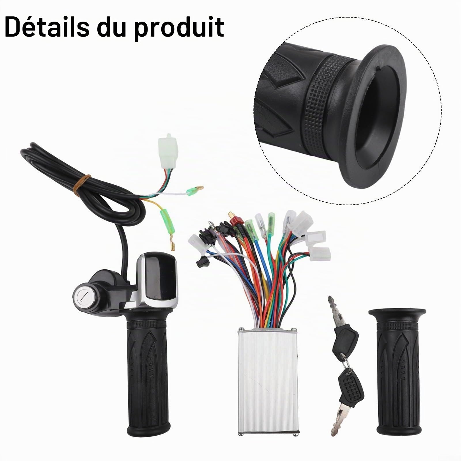 Kit de contrôleur de moteur sans balais avec affichage LCD, accélérateur pour vélo électrique 24 V, 36 V, 48 V, 250 W, système intelligent de croisière antivol
