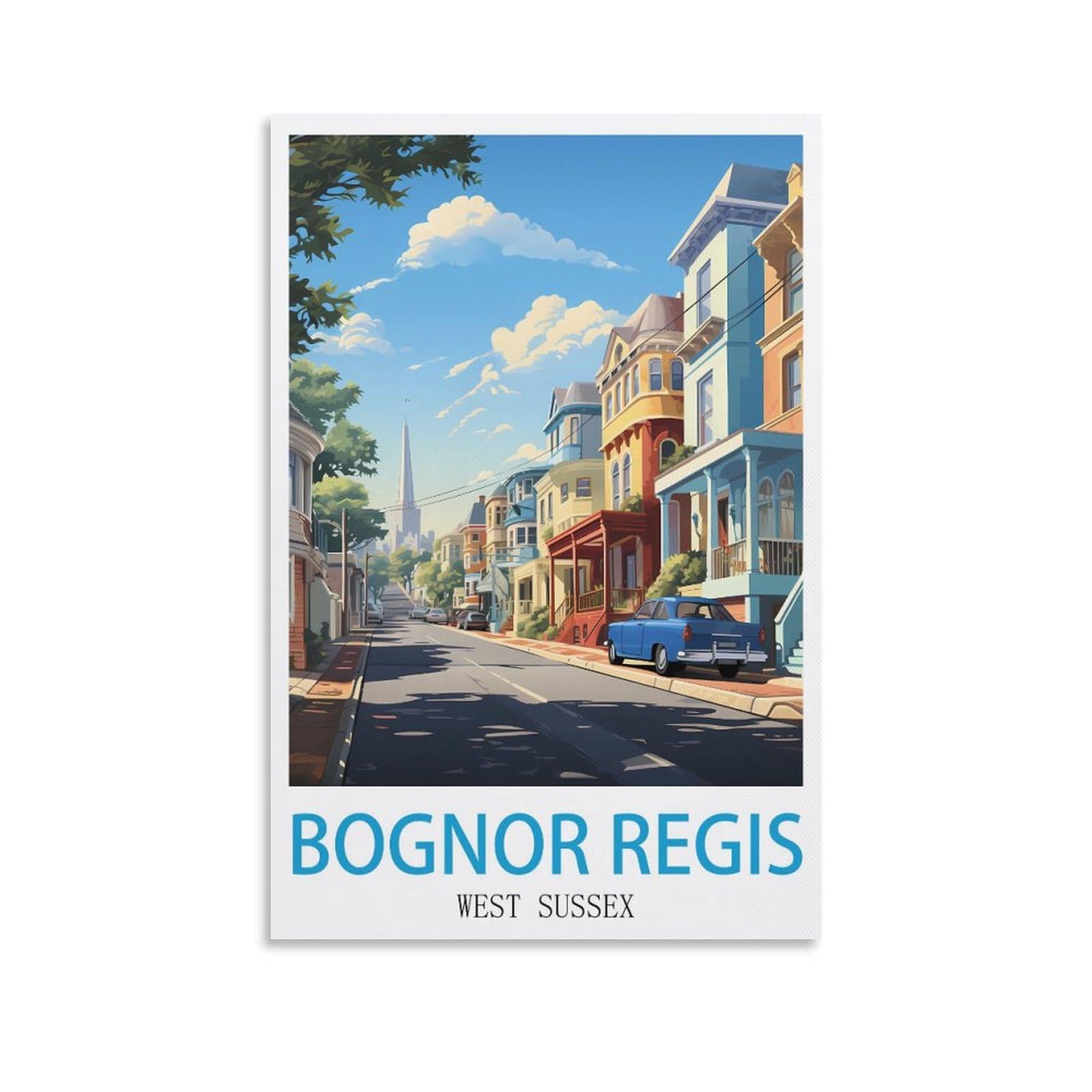 Lnhzgnjnh Unframe-Style Bognor Regis West Sussex Vintage Travel Posters 08X12inch(20X30cm) Canvas Wall Art Wall Print Painting Decor Living Room Bedroom Decor