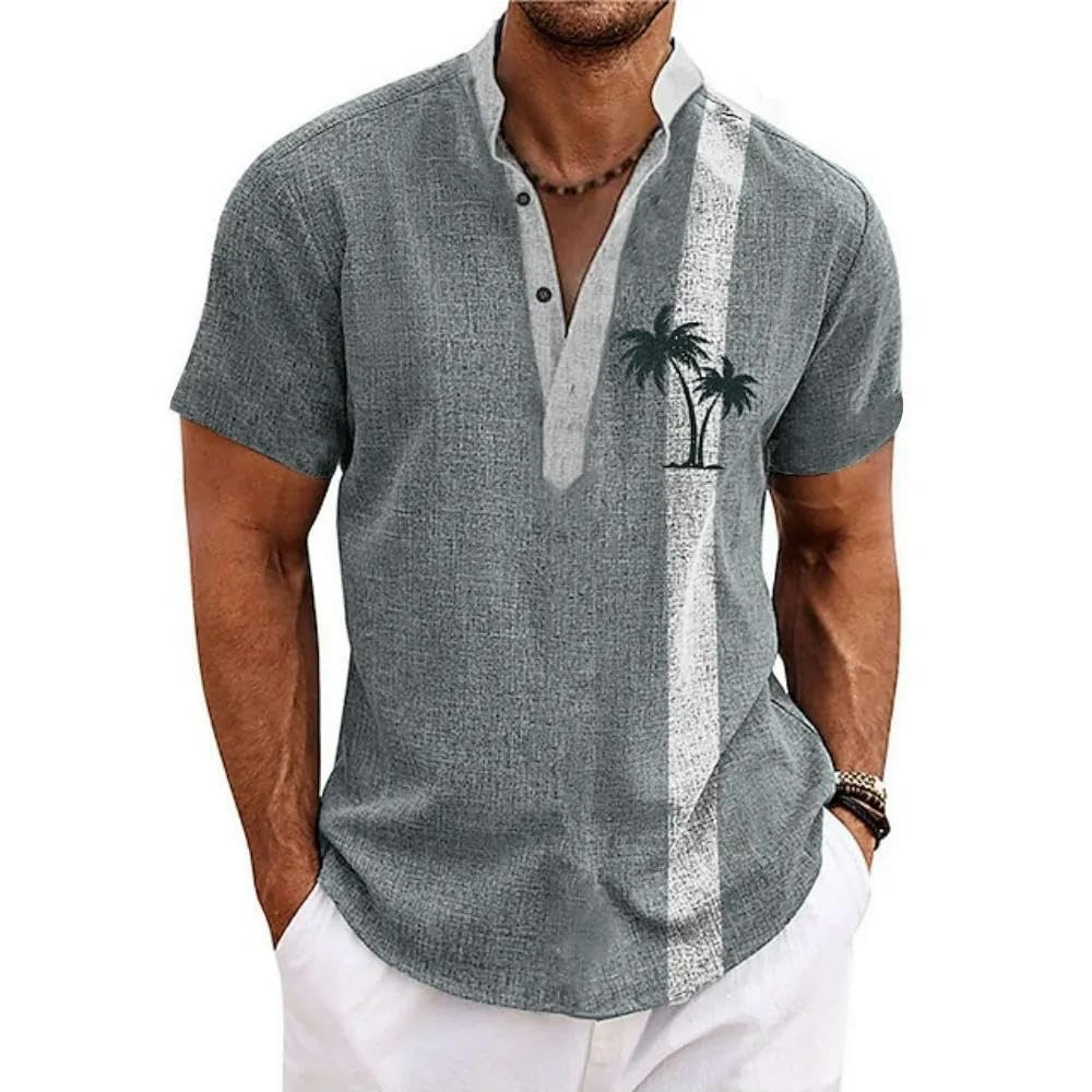 Hawaiihemd Männer Hawaiianische Hemden 3D Kokosnussbaumdruckhülle Bluse Beach Für Herrenkleidung