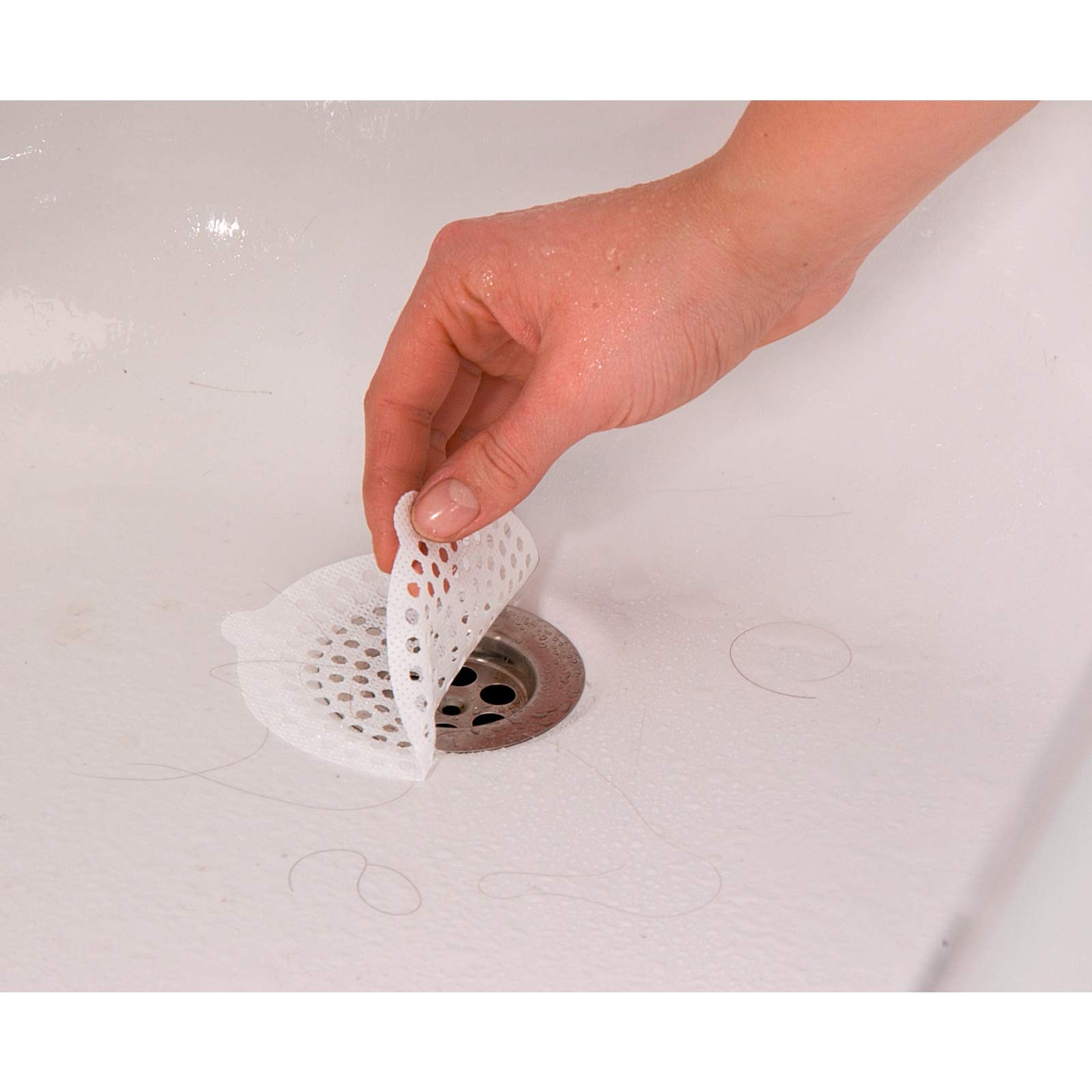 Burwells 20 Disposable Plughole Hair Traps For Kitchen Sinks, Bathroom Showers, Basins and Bath Plug Holes