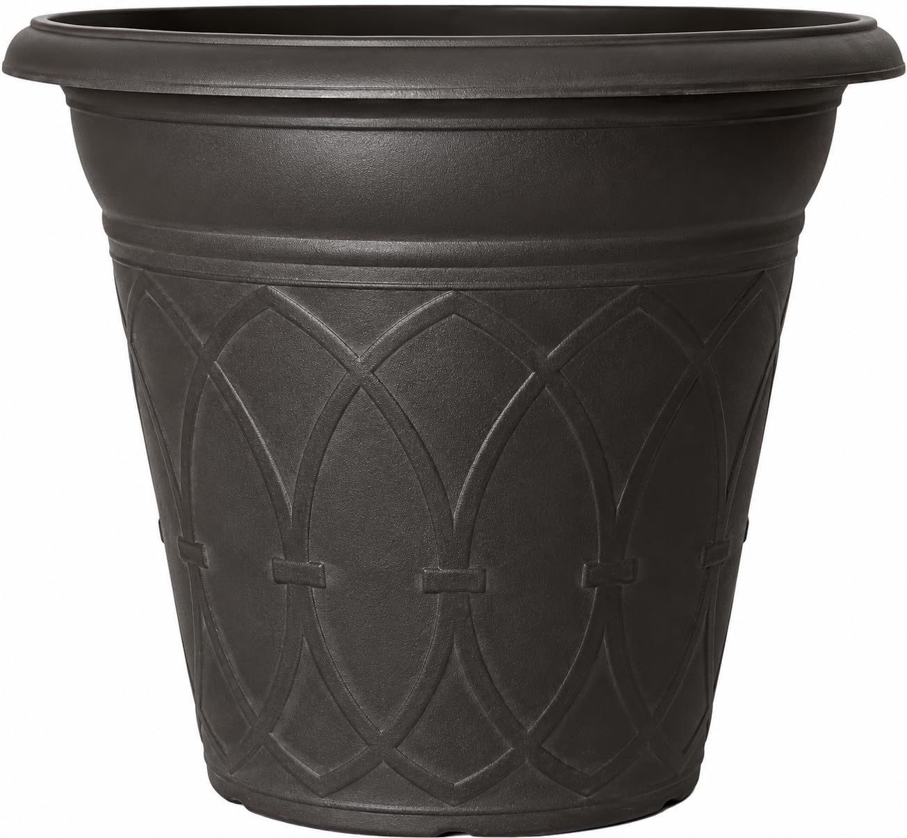 Muddy Hands 26.1L Round Garden Planter Pot with Drainage Holes – Vintage Coffee Wash Outdoor Plastic Flower Pot for Plants, Trees, Shrubs, Patio & Garden