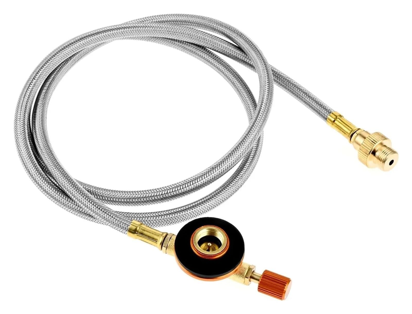Gasanschlussleitung Edelstahl-Gewebeschlauchpaket 1-mm-Verlängerungsschlauch for Campingkocher, Gaskartuschen-Ventil, Butangas-Adapter, Konvertierungsanschluss