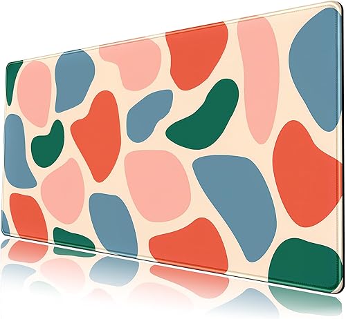 Bonita alfombrilla de escritorio abstracta XXL, grande, grande, moderna, bohemia, para escritorio, teclado, mouse, accesorios de escritorio para