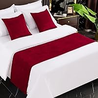 Vista 10 de AMBERIS Camino de Cama Gris, Chenilla Suave Sin Decoloración Camino de Cama Moderno