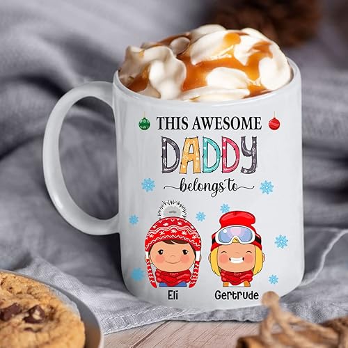 Miniatura 15 de Yeh Gift Tazas de Navidad personalizadas. Taza de café personalizada con tu nombre y nombre de miembro de la familia. Regalos familiares para Ver
