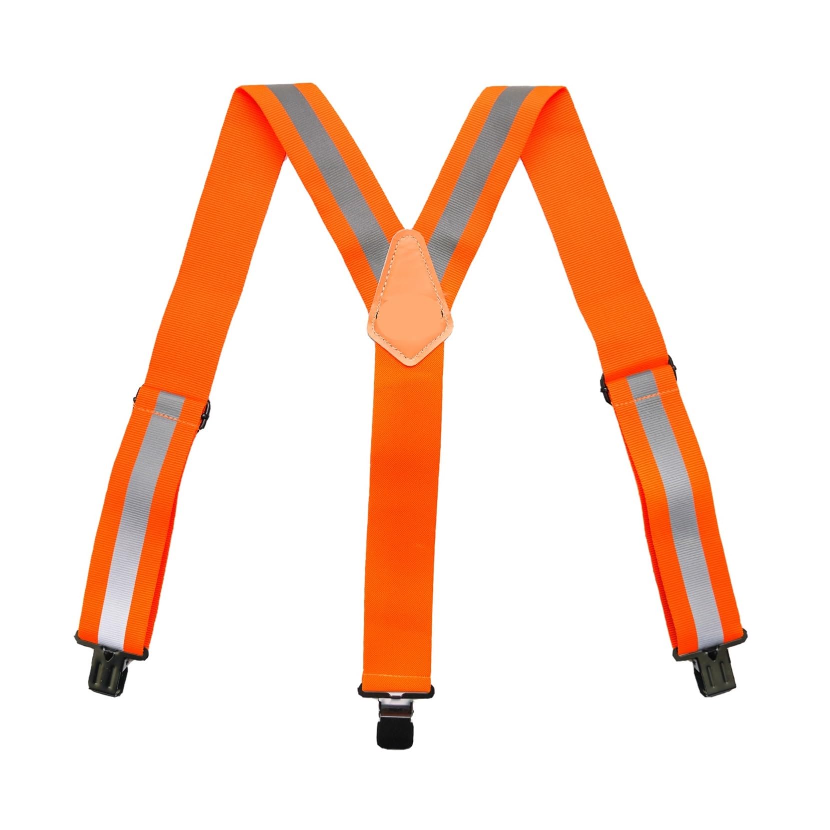 Kjuuqbzl Men's Orange Clip Braces Suspenders Airport Friendly Suspenders No Buzz With Plastic Clip 2 Inch Fully Elastic Braces(Orange Clip)