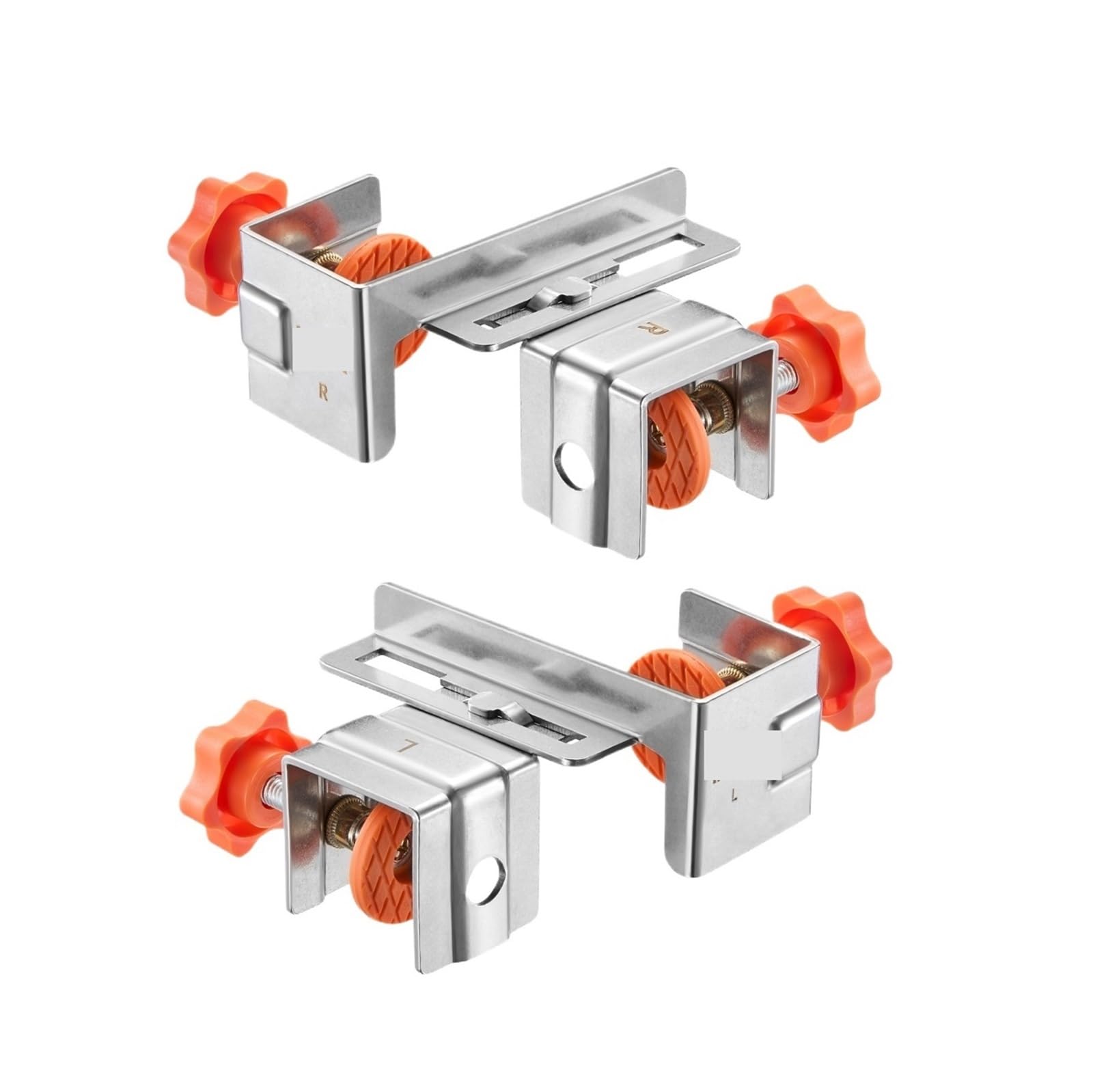 Sargento para Cajones Abrazadera de cajón Lateral de Acero Inoxidable con Bordes Interiores y Exteriores auxiliares y Juego de Abrazaderas angulares Ajustables de Acero Inoxidable