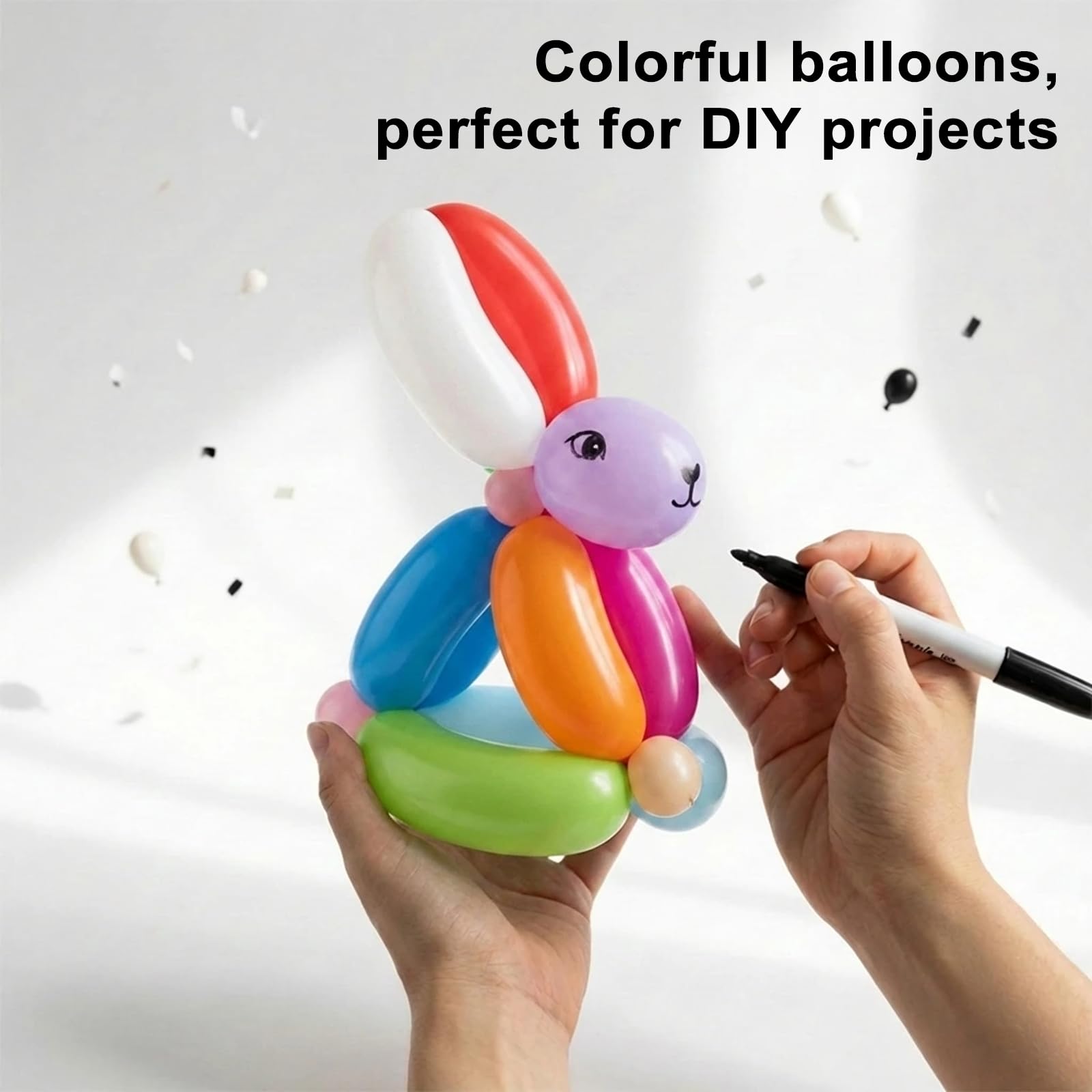 260 długich balonów, 100 szt., różne kolory, lateksowe, skręcane, balony do modelowania zwierząt, na imprezę, urodziny, ślub