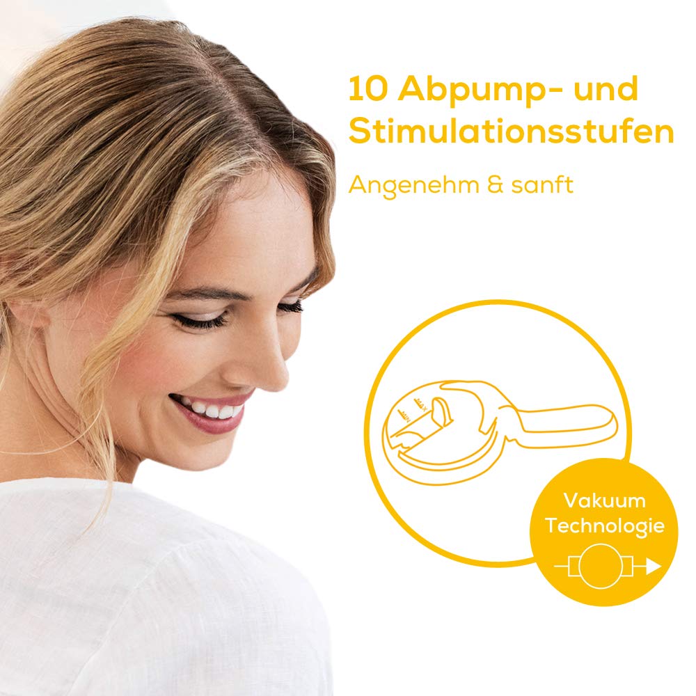 Beurer BY 40 elektrische Milchpumpe mit Stimulationsmodus und Memory-Funktion, inkl. Avent- und NUK-Adapter