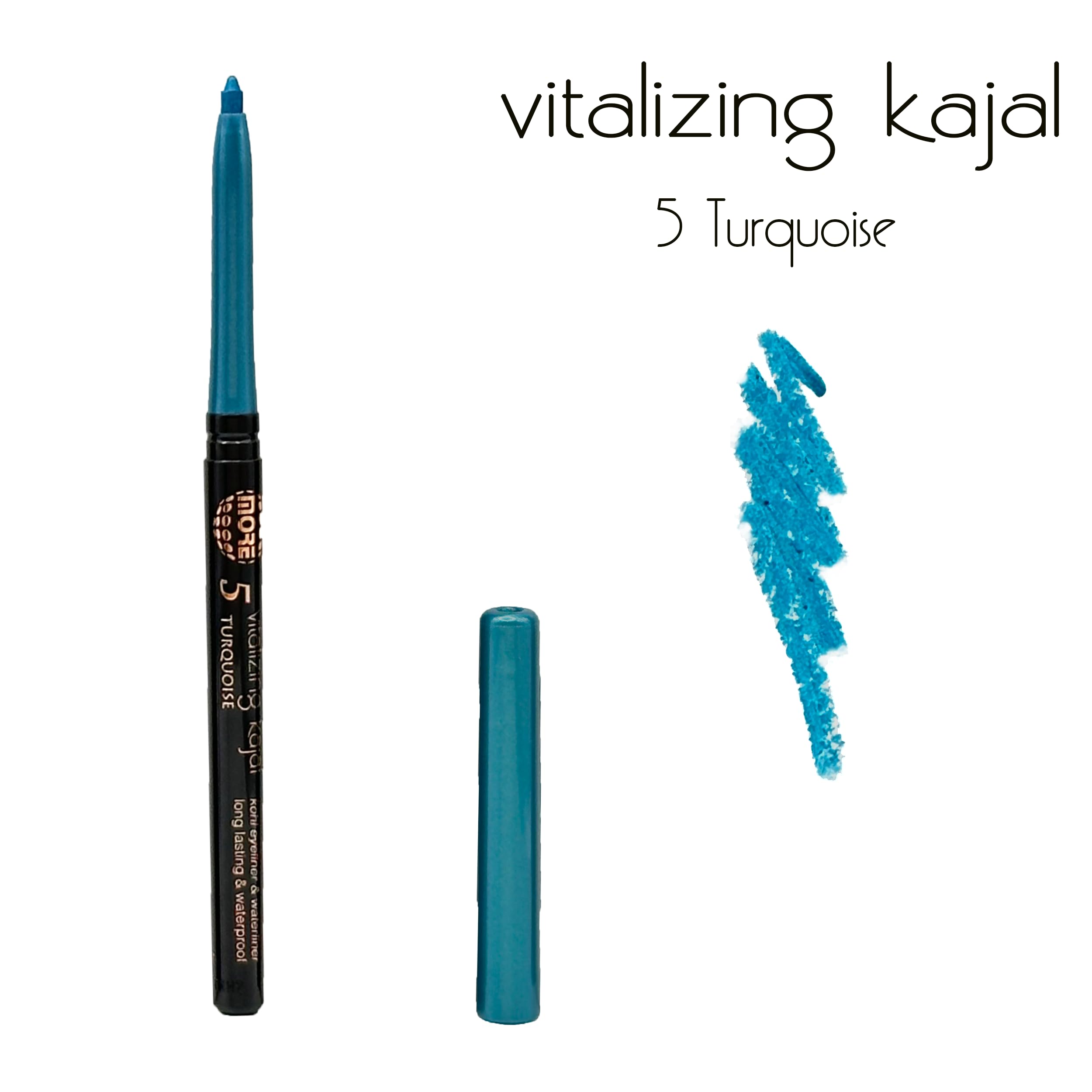 VITALIZING KAJAL EYELINER & WATERLINER INNER EYE LID LINER KOHL 05 TURQUOISE, 1 g (Pack of 1) - Image 2