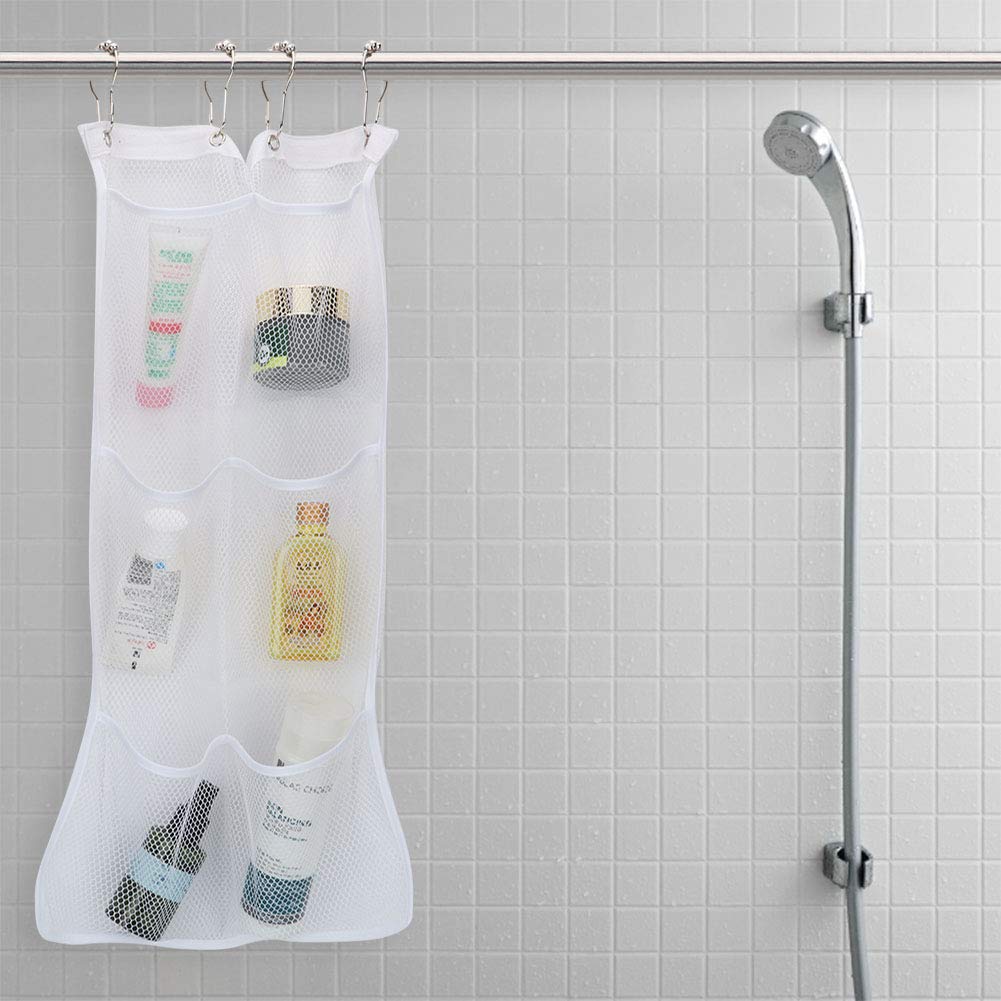 evhooe Hanging Mesh Bath Shower Organizer Large Shower Caddy Bathroom Accessories White