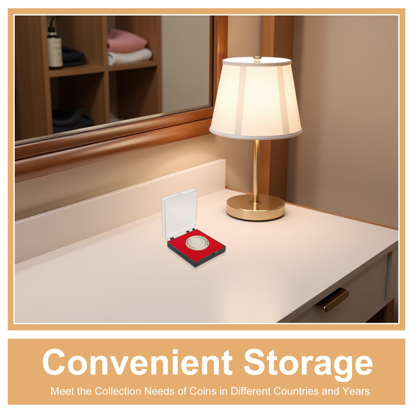 VALICLUD Boîte de Rangement pour Pièces de Monnaie et Rangement Polyvalent avec Doublure en Velours en Plastique Rouge Visibilité Claire Lot de 12pcs pour Exposition à Domicile