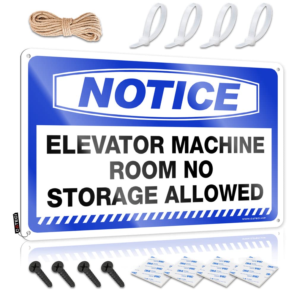 Warning Signs For Bedroom Notice Elevator Machine Room No Storage Allowed Tin Sign Coffee Tin Sign Home Bar Metal Signs(20X30CM)