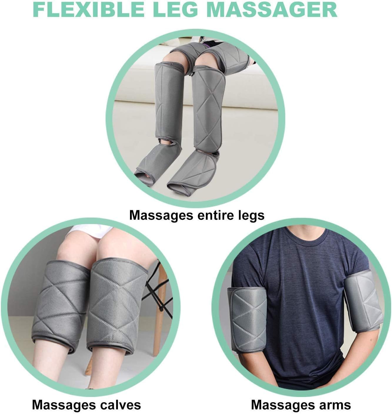 Renpho Leg Massager for Circulation and Relaxation, Calf Feet Thigh Massage, Sequential Wraps Device with 6 Modes 4 Intensities, Helps to Relax Legs, Gifts for Men Women : Health & Household