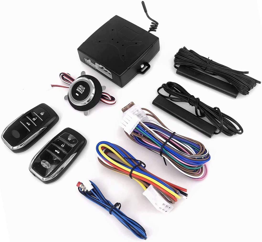 MR SMART 12V Car Toyota Passive Keyless Entry System PKE Engine Starter Push Button Vehicles Start/Stop Kit Safe Lock with 2 Smart Key