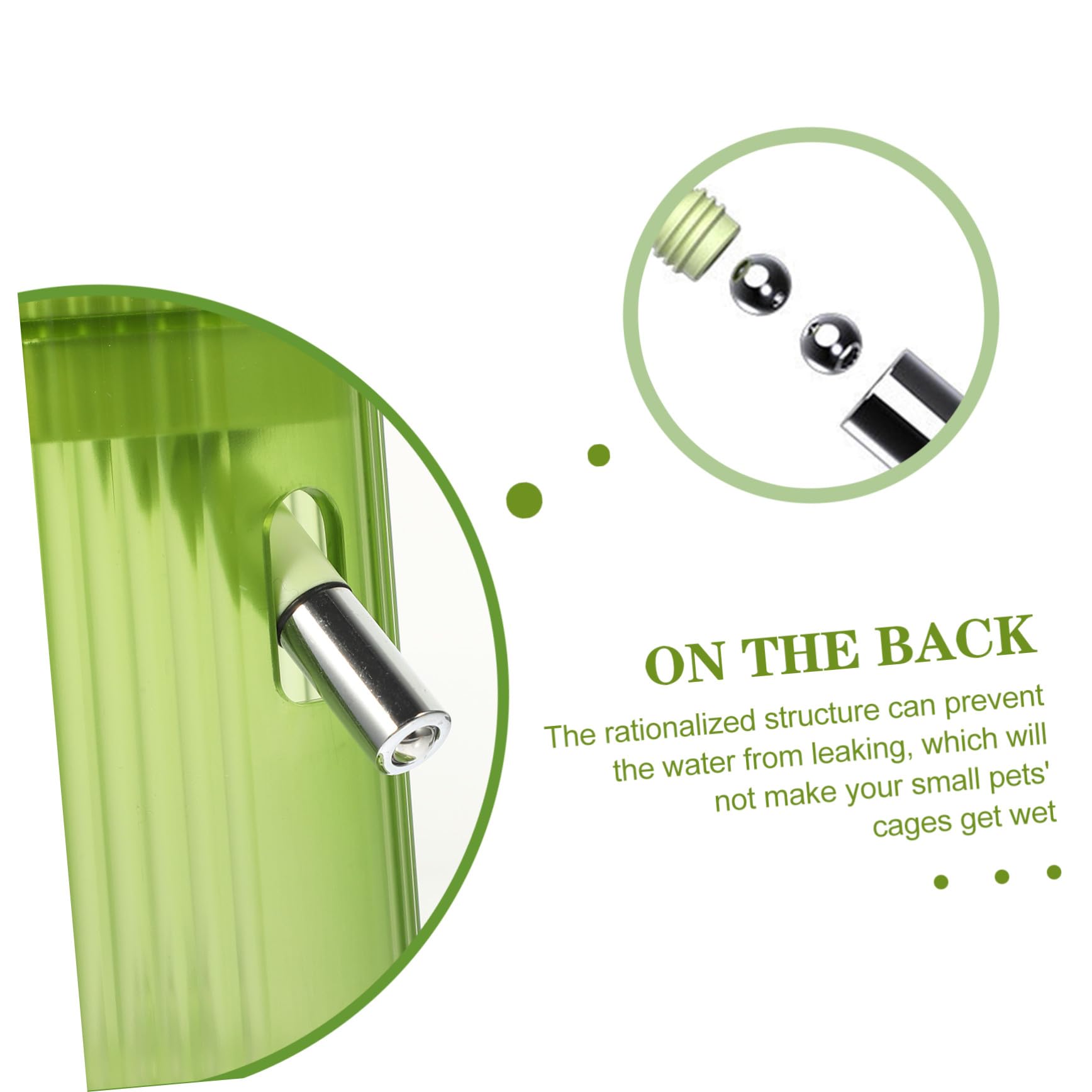 GANAZONO Distributeur d'eau Automatique pour Hamster et Chinchilla, Abreuvoir Vertical en Plastique Vert, Capacité Moyenne, Usage en Cage, pour Petits Rongeurs et Animaux de Compagnie
