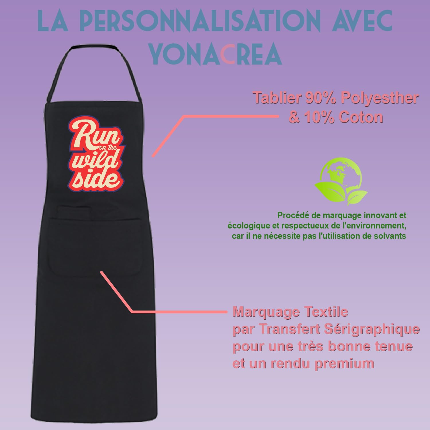 Créez Votre Tablier Personnalisé avec Texte ou Photo - Plusieurs possibilités de personnalisation