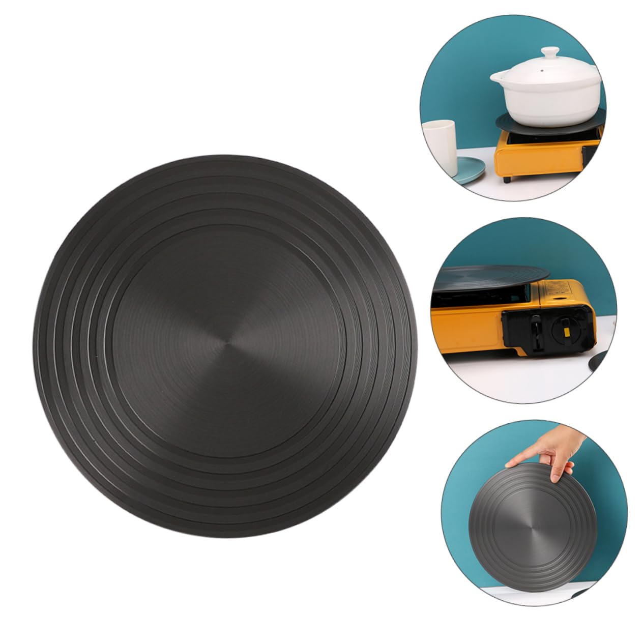 Gatuida Difusor de Calor Redondo en Aluminio para Estufa de Gas de 28cm Bandeja de Descongelación Rápida Que Ahorra para Cocina Doméstica