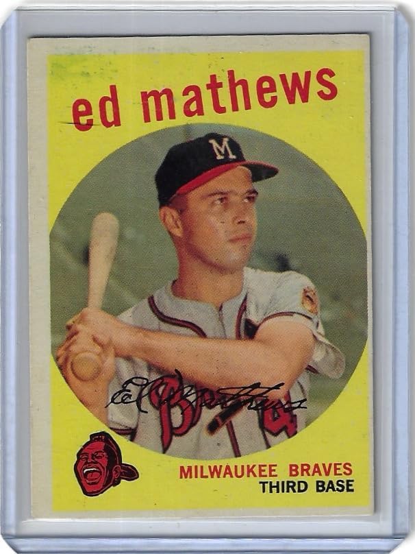 Ed Mathews Collectible Baseball Card - 1959 Topps Baseball Card #166 (Braves)