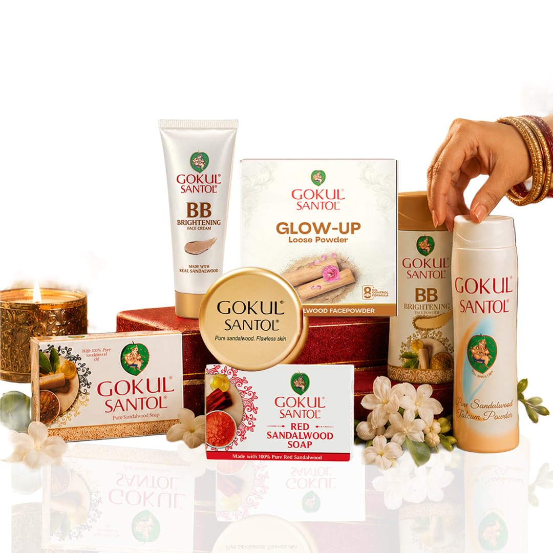 Golden Glow Kit - Sandalwood & Red Sandalwood Soap, Talcum Powder, BB Cream, BB Powder | 6-piece Glow kit-image-12
