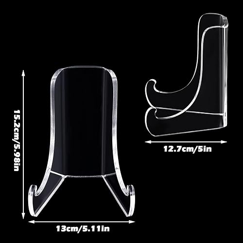Miniatura 2 de Chunful 2 soportes de placa de acrílico transparente, caballetes de acrílico transparente con estantes de soporte profundo para tarjetas de