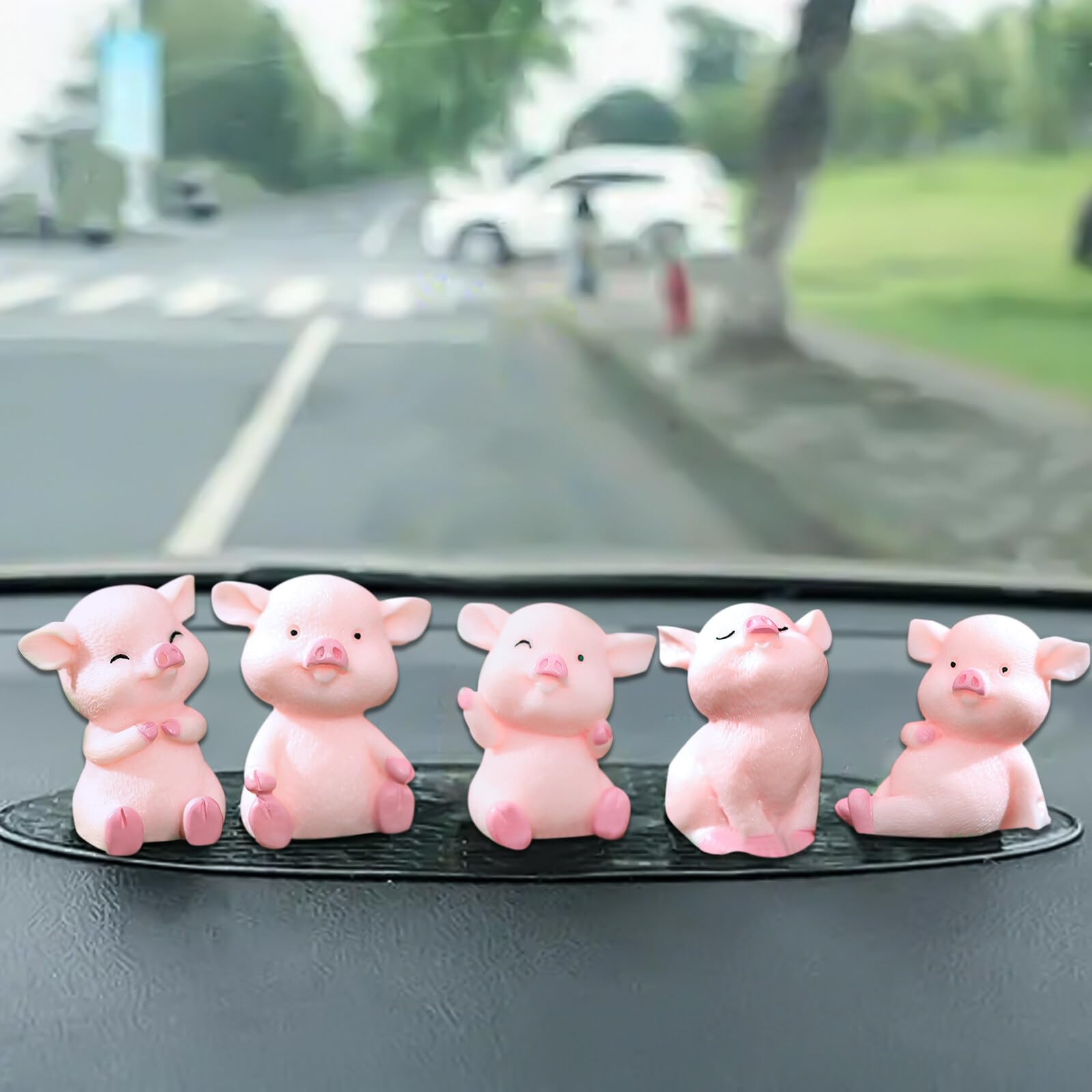 Set Di 6 Maialini Portafortuna In Plastica - Decorazioni Carine Per Scrivania, Casa E Festivit&agrave;