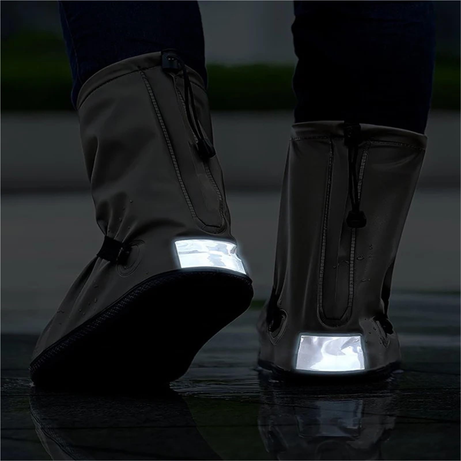 Funda Impermeable for Zapatos de Lluvia, Reutilizable, for Motocicleta, Ciclismo, Bicicleta, Botas de Lluvia de Silicona, a Prueba de Lluvia para Días de Lluvia y Nieve(Coffee,M)