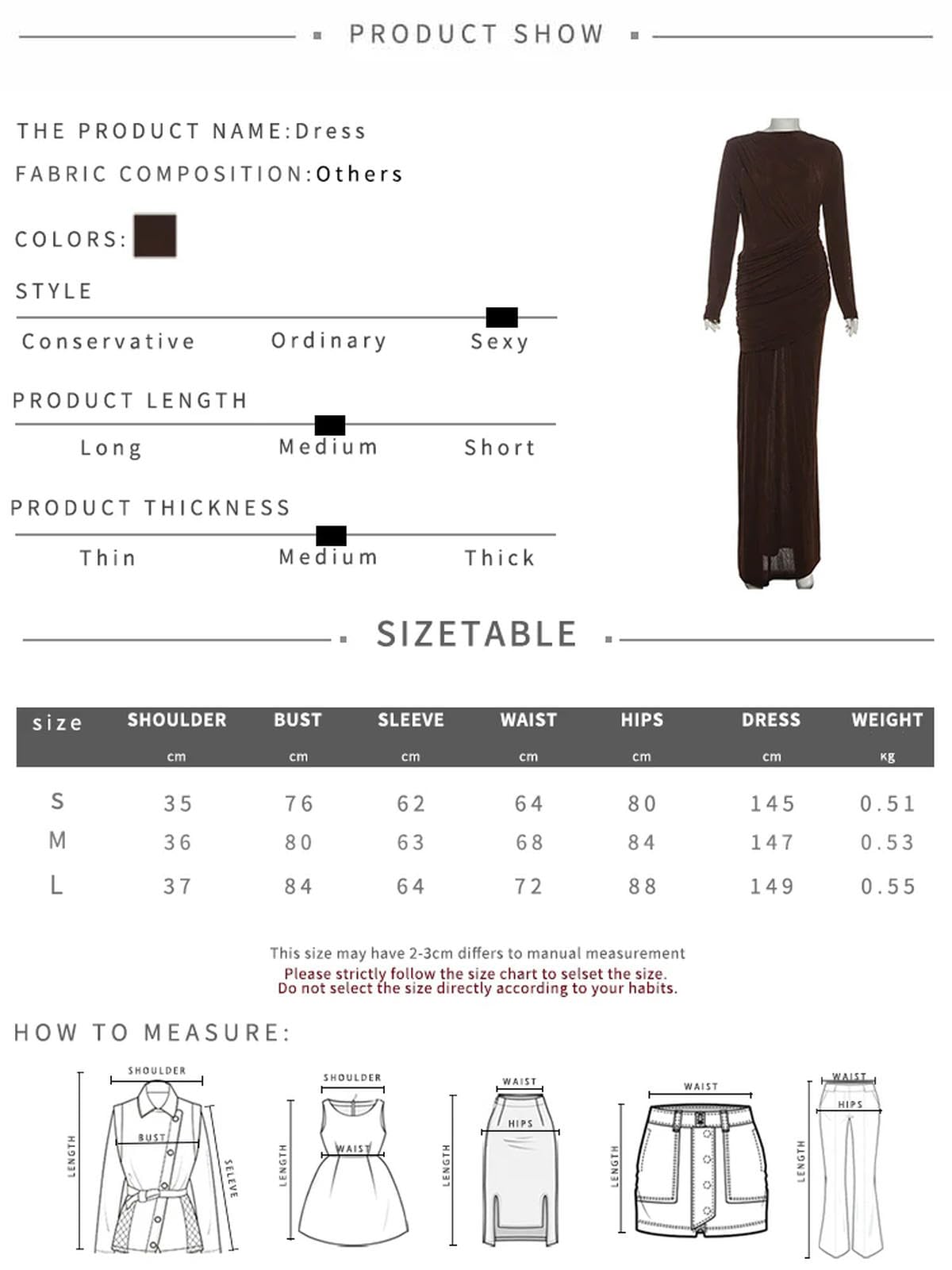 Vestito Donne Alto Collo Ruched Maxi Abito, Manica Lunga Bodycon Abito da Sera con Drappato Dettaglio, Elegante Formale Rosa per Il Wedding Ospite Cocktail Party-Burgundy-s