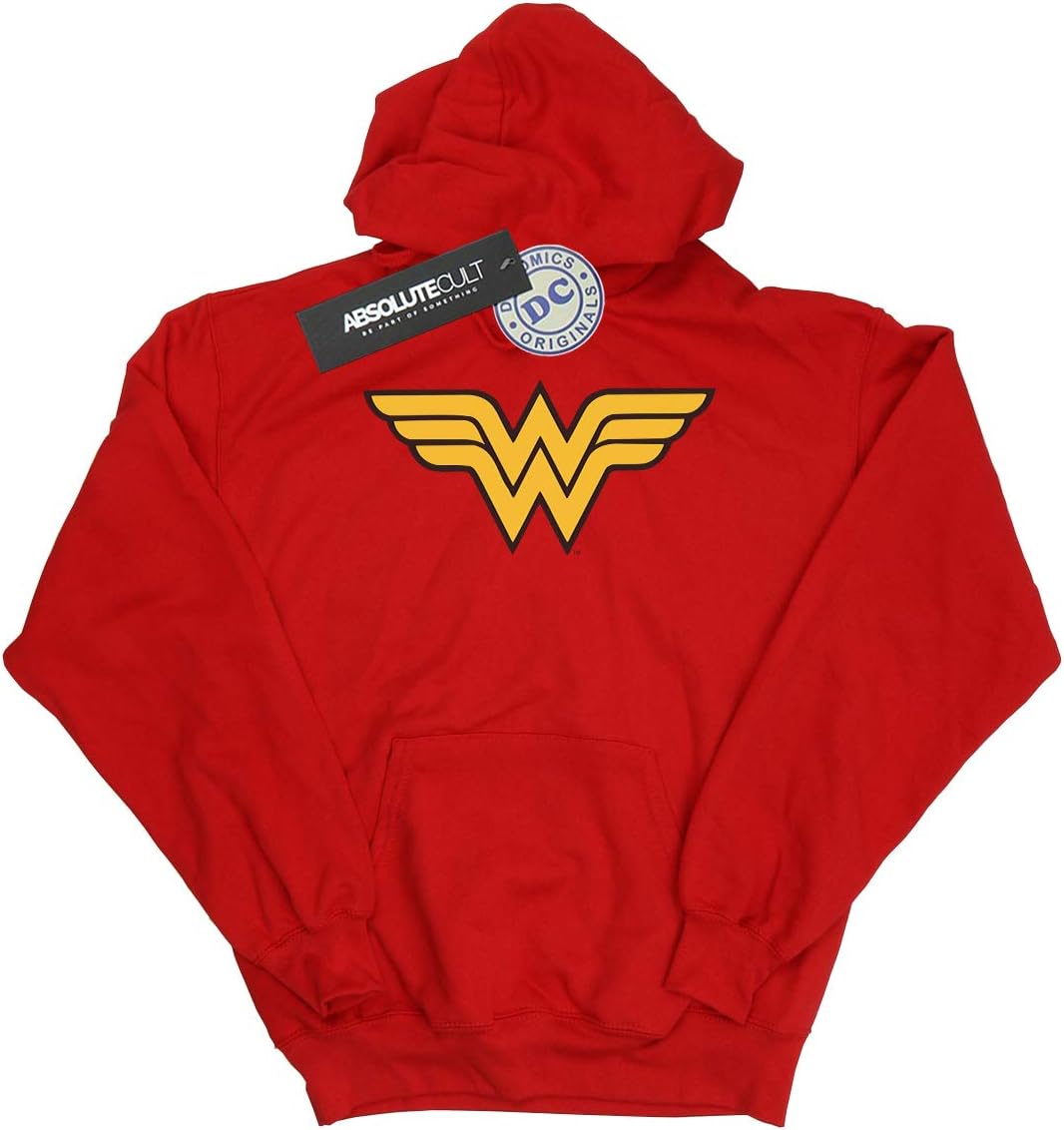 DC Comics Girls Wonder Woman Logo Hoodie Red 7-8 Years