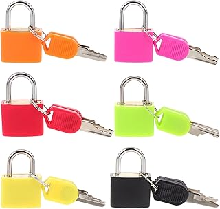 VILLCASE Box Suitcase Locks with Key, Metal Padlock Small Luggage Padlock Mini Keyed Padlock Drawer Lock Jewelry Box Lock, 3.40X2.10cm (Lock) Toolbox Jewelry 6PCS