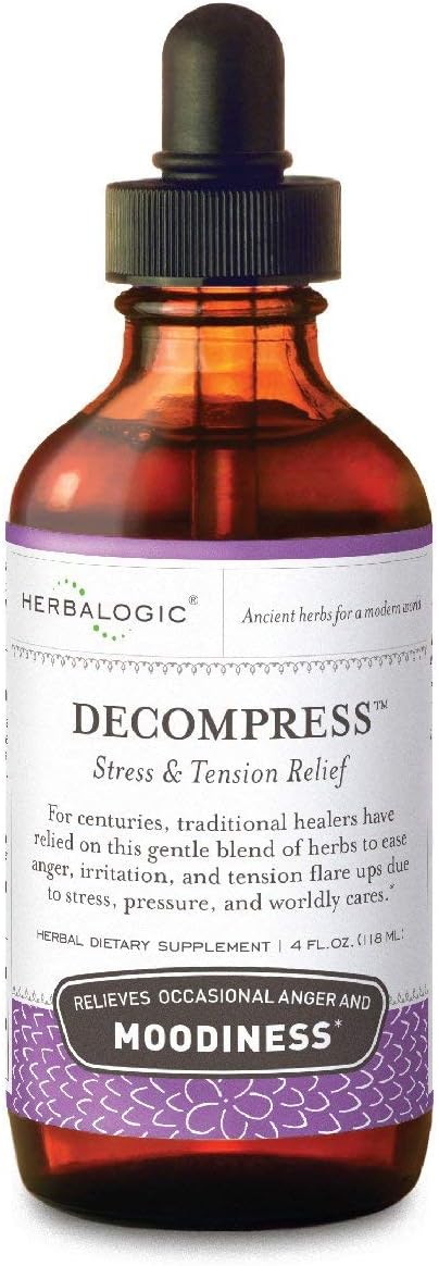 Herbalogic - Liquid Herb Drops - Stress & Tension Relief - Relieves Occasional Anger & Moodiness, Positive Mood Support - Based on the Traditional Chinese Formula Xiao Yao San- 4 Fl. Oz.