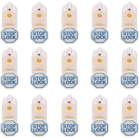 FUNSUEI 150 PCS 6mm Peg Hook Locks, Red Anti Sweep Theft Stop Lock