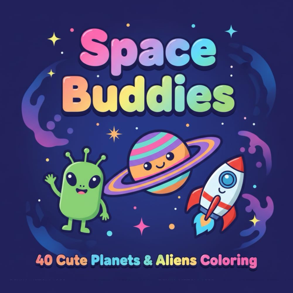 Space Buddies: 40 Cute Planets & Aliens Coloring