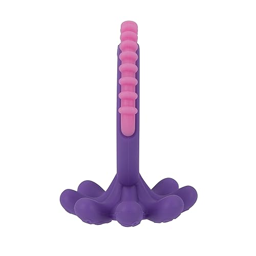 Miniatura 7 de Nuby Juguete de dentición para bebé suave sin BPA fácil agarre 3 meses en adelante pulpo morado de zoológico