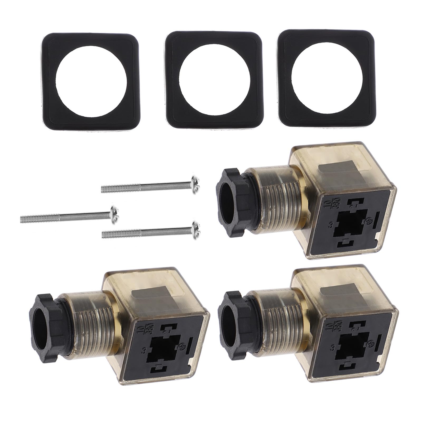 Conector Din 43650a para válvula solenoide Veemoon de alta resistencia en PP y goma con indicador