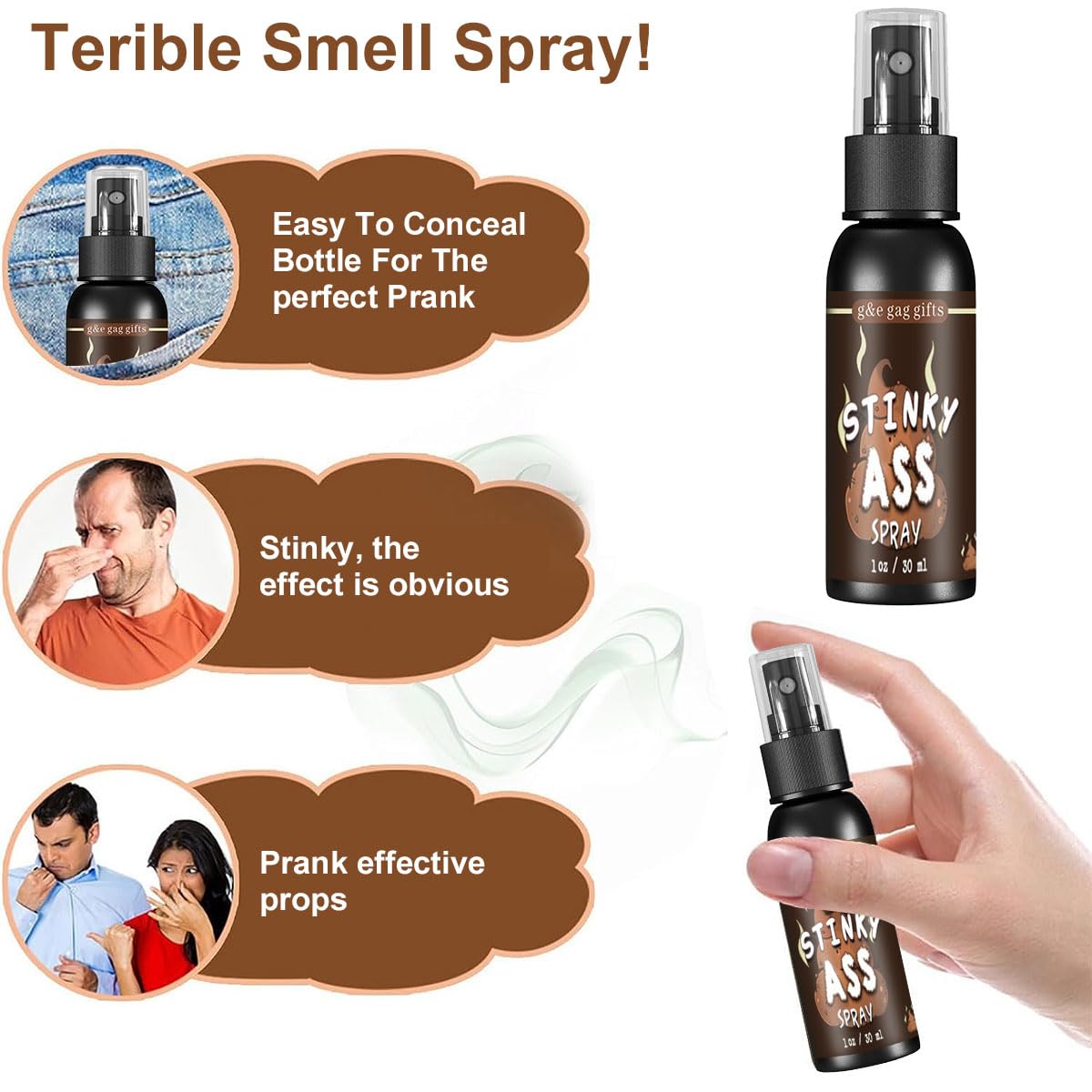 Toulifly Spray Puzzolente Liquido,Scherzi Giocattolo Puzzolente,Cattivo Odore di Scherzo,Spray di Scoreggia,Halloween Odore Spray,Puzzolente Odore,Giocattoli per Scherzi,Giocattoli per Scherzi(30 ml)