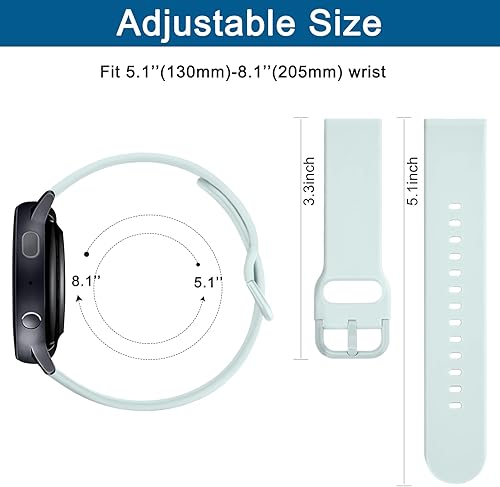 Miniatura 4 de Meliya Paquete de 4 correas de reloj, 0.78 pulgadas, 0.86 pulgadas, correa de repuesto de silicona suave de liberación rápida para mujeres y hombres