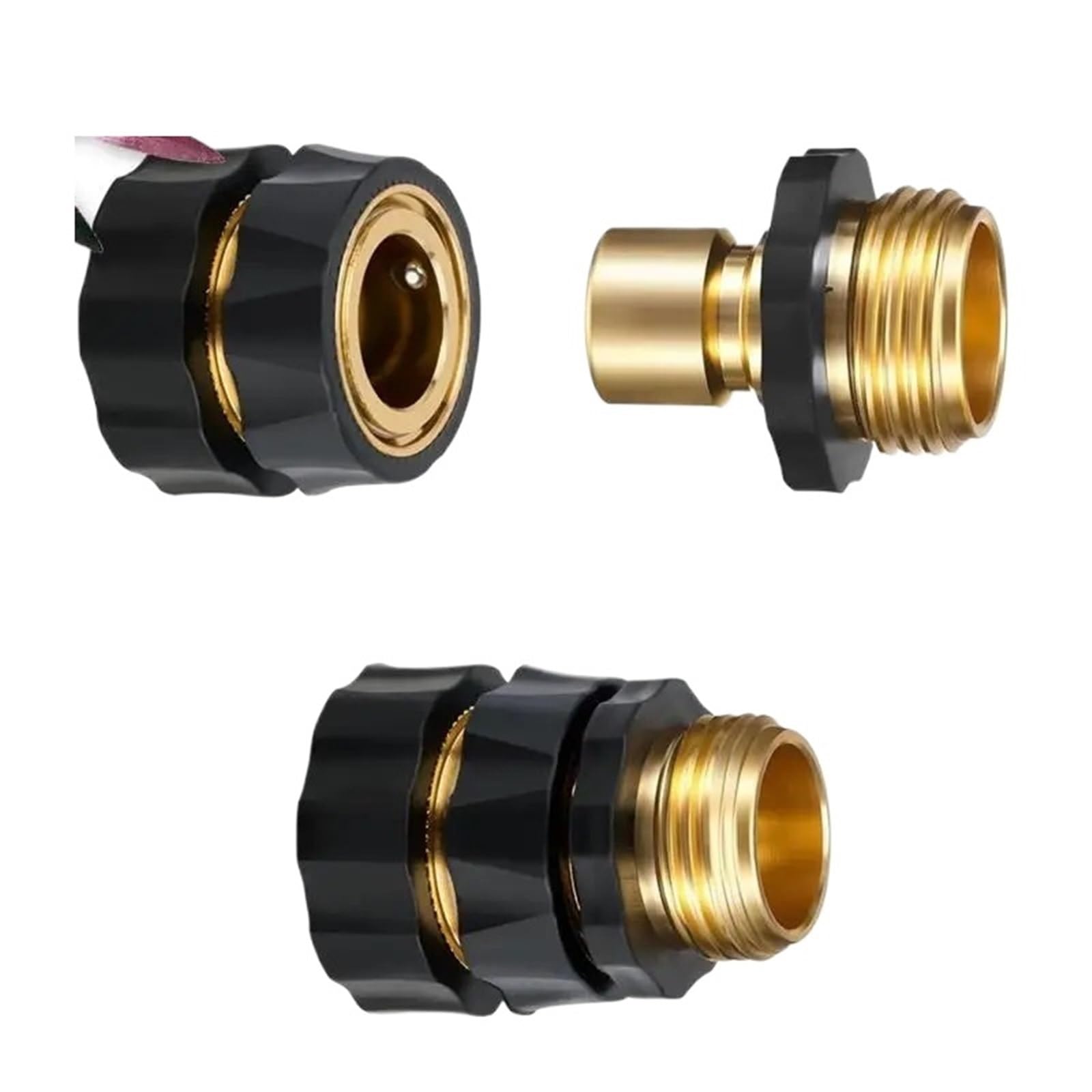 Sdoppiatore for Tubo dell'Acqua da Giardino, connettore, Ottone Resistente a 4 Vie, connettori rapidi con Raccordo 3/4 Pollici Femmina e Maschio, for Rubinetto