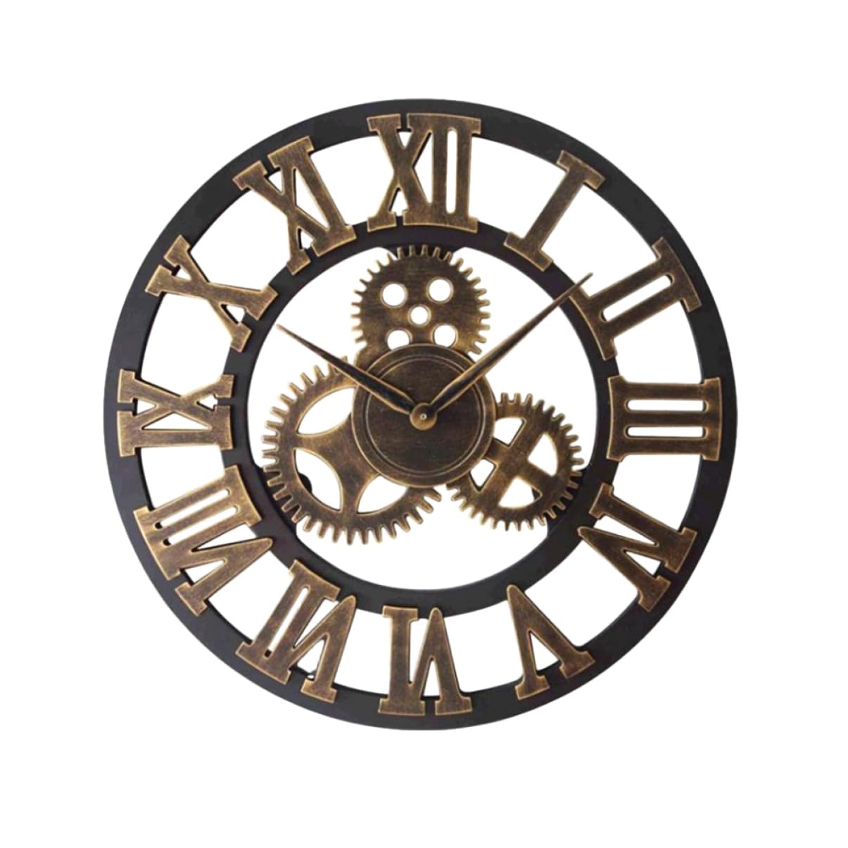 Wanduhr Retro 34cm mit Zahnradmotiv im Industriestil