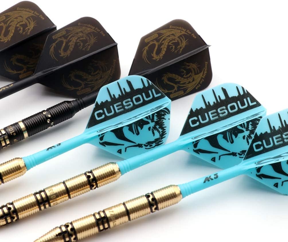 CUESOUL Jazz-Metal Luxury Steel Tip Darts Set 21g/24g/26g with AK5 Integrated Dart Flights