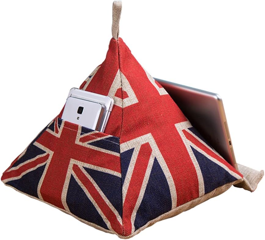 OLizeeCreative Linen Beanbag Cushion Stand for iPad, Tablets, e-Readers and Books Union Jack
