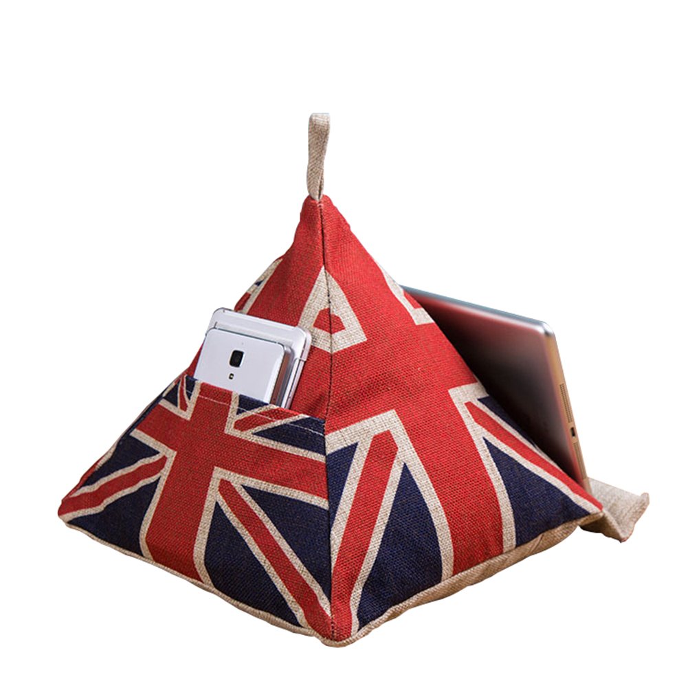 OLizeeCreative Linen Beanbag Cushion Stand for iPad, Tablets, e-Readers and Books Union Jack