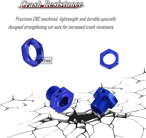 Miniatura 4 de Pieza de mejoras de llave hexagonal de rueda de 0.67 pulgadas para ARRMA Infraction 17 6s BLXMojave 6s BLXLimitless 18 Typhon 6S BLX, adaptadores de