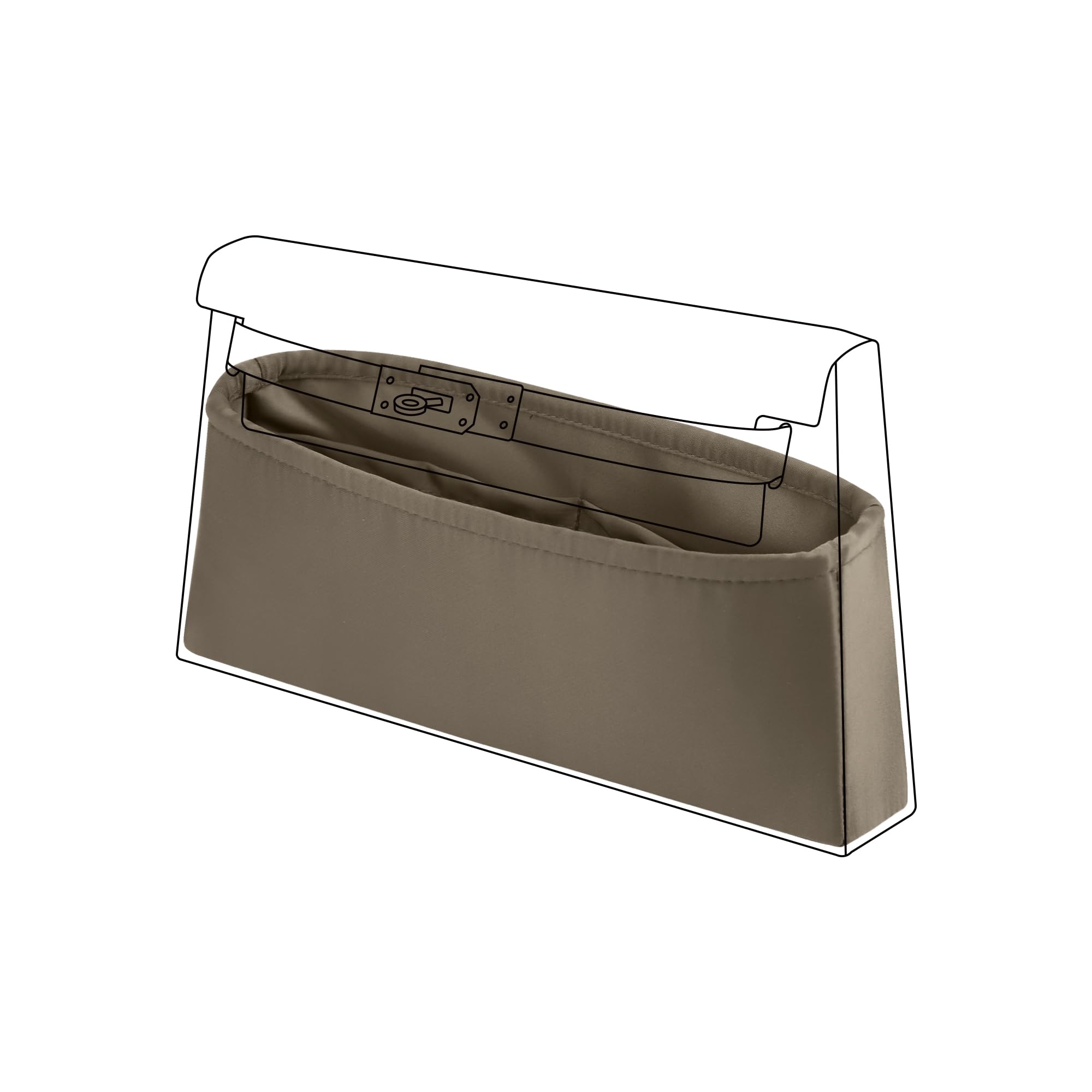 Dgaz Etoupe Grey Silk Bag Organiser Fits Kelly Elan, Silky Smooth Handbag Organiser, Luxury Handbag & Tote Organiser Insert (Kelly Elan, )