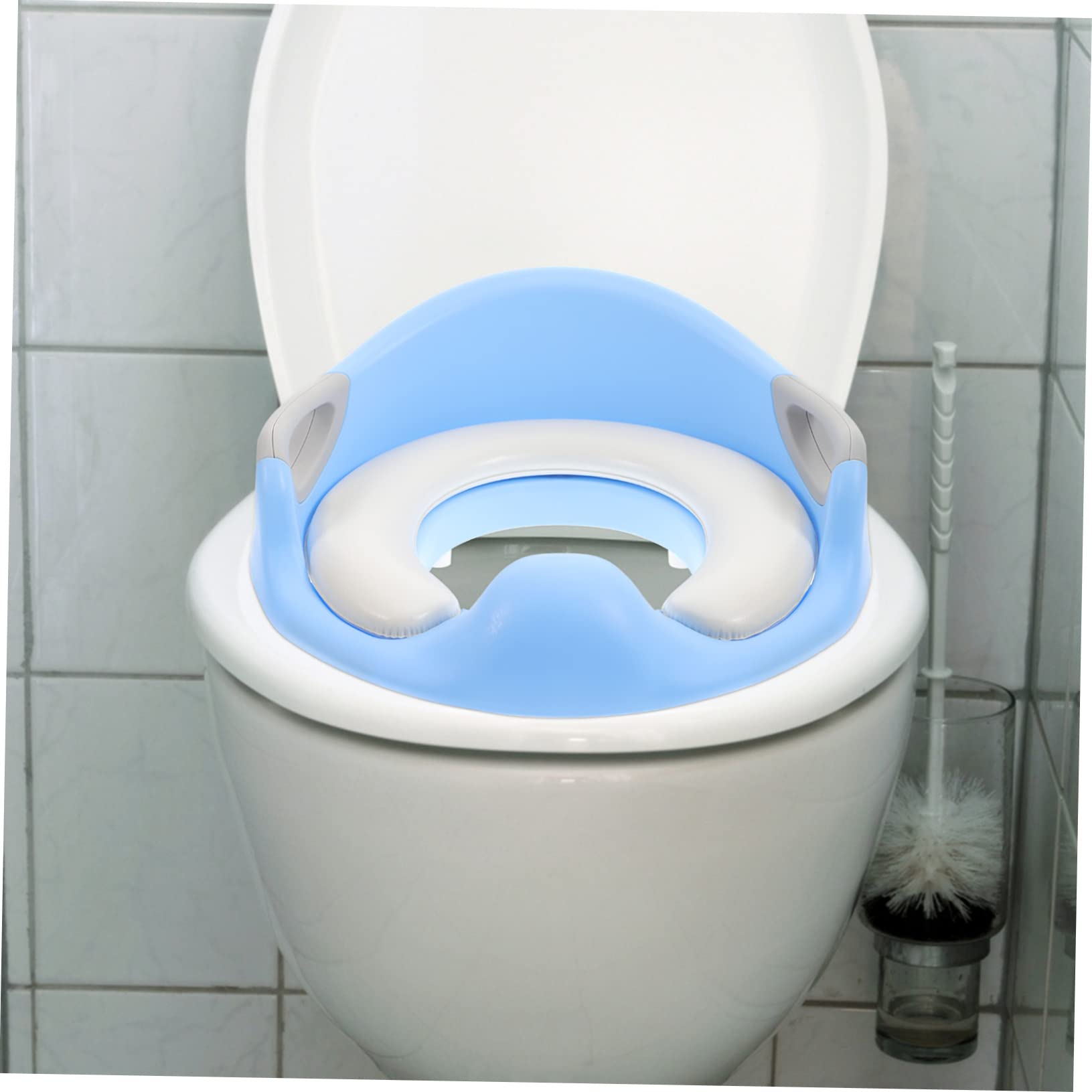 Anillo de Entrenamiento Inodoro para Niños, Azul, Pu | Asiento Infantil Asas Grandes, Almohadillas Antideslizantes, Pensado para Toilet Training y Fácil de Sujetar