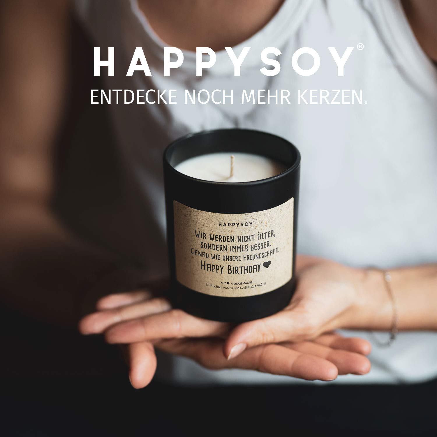 HappySoy Geburtstags-Duftkerze Im Glas – Natürliches Sojawachs, Handgemacht, Perfekt Zum Verschenken
