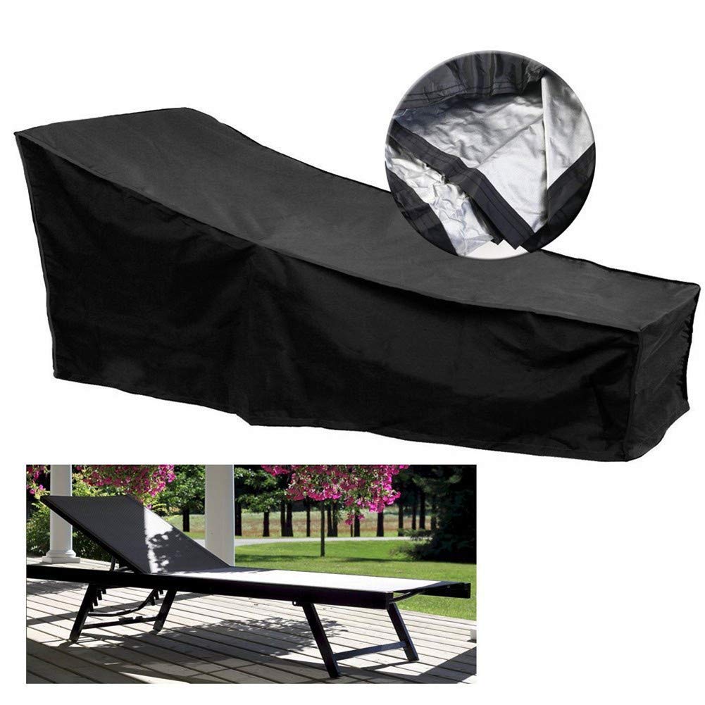 Copertura impermeabile per lettino prendisole da giardino, antivento, anti UV, protezione per mobili da giardino in rattan, 208 x 76 x (41-79) cm (marrone e beige)