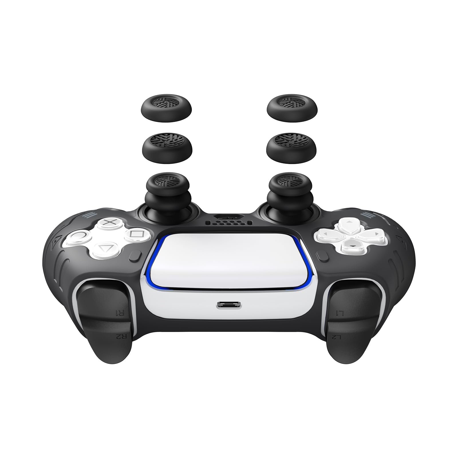 JEMDO Thumb Grips for PS5 PS4 Switch Pro Controllers Silicone Joystick Caps with Anti-Slip Design 3 Heights High