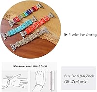 Vista 2 de Natural Stone Imperial Jasper Bracelet Beaded-Bands Compatibe with iWatch Series11 10 9 8 7 6 5 4 3 2 1, Handmade Elastic Stretch Beaded Strap For