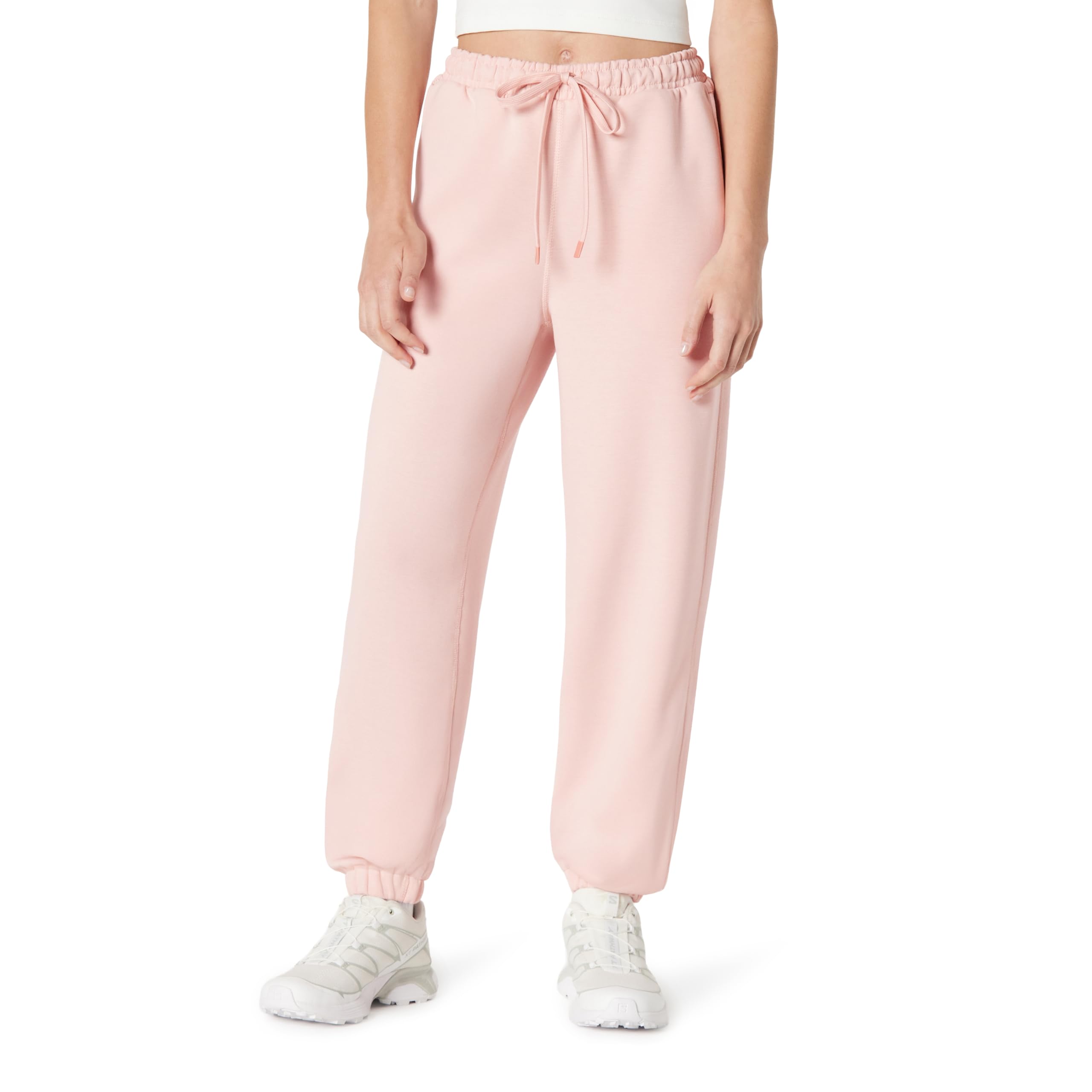Amazon Essentials Women's Athletic Mid-Rise Loose-Fit Jogger Trousers, Active Sweat, Dusty Pink, M